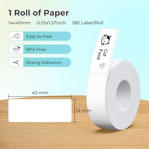 Nelko 0.55"x1.57" TP15x40 Standard Laminated Thermal Label Tape for P21 Printer
