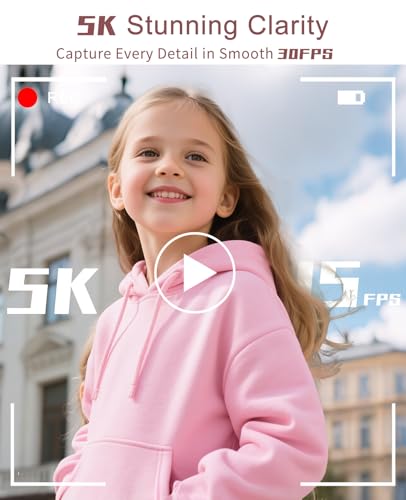 FLATIC 5K WD08 Digital Camera, 75MP Resolution, MP4 Format, Compact Category