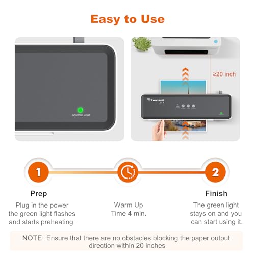 Bonsaii 9 Inch Laminating Machine L421 Thermal with 5 Laminating Sheets