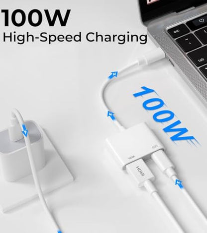 Wahbite USB-C to HDMI Adapter 4K 60Hz Compatible with Multiple Devices