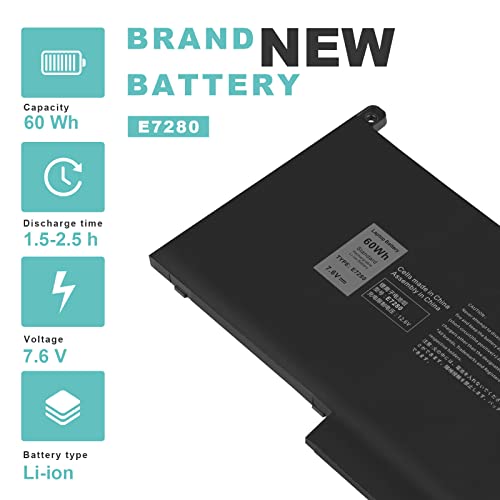 TREE.NB 60Wh E7280 Battery for Dell Latitude 12 7000 7280 7290 13 7380 7390 14 7480 7490