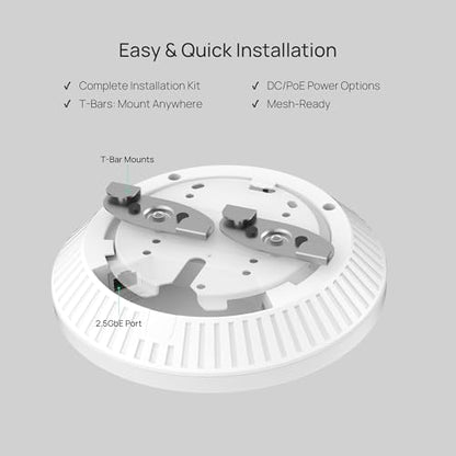 TP-Link EAP720 Omada WiFi 7 Wireless Access Point - Dual-Band, 2.5G Ethernet Port, 3600 Mbps, App Control, Indoor Use