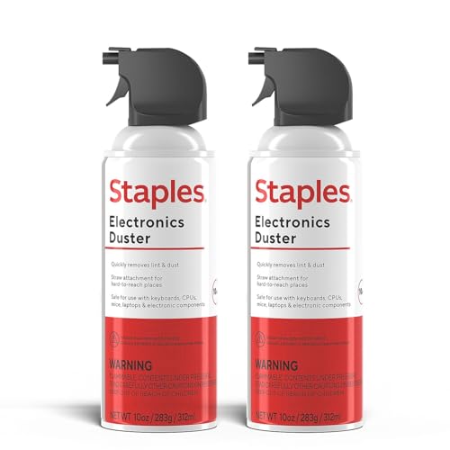 STAPLES 10 Fluid Ounces SPL10EN-2-CC Compressed Air Duster 2-Pack