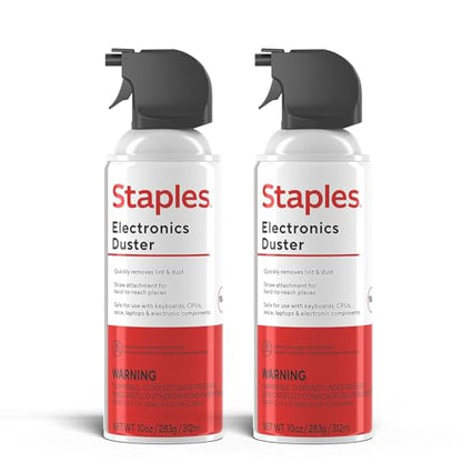 STAPLES 10 Fluid Ounces SPL10EN-2-CC Compressed Air Duster 2-Pack