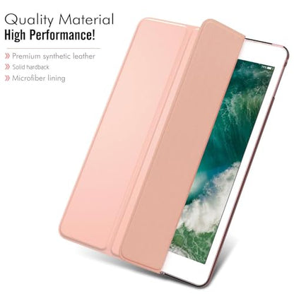MoKo Slim Lightweight Case for iPad 9.7 (2018/2017) Model - Rose Gold - Auto Wake/Sleep
