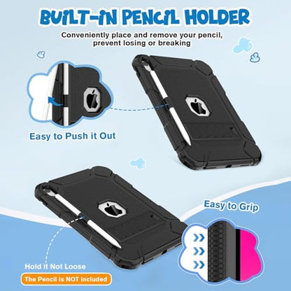 BMOUO iPad Case 10.9 Inch A2696/A2757/A2777/A3355/A3356 Heavy Duty Shockproof Enclosure