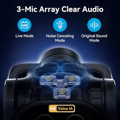 EMEET PIXY Dual-Camera AI-Powered PTZ Webcam 4K, 310° Pan, 180° Tilt, 3-Mic Array, 1/2.55'' Sony Sensor