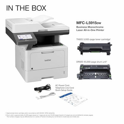 Brother 18.6" x 19.5" x 19.1" MFC-L5915DW 1200 x 1200 dpi Monochrome Laser Printer