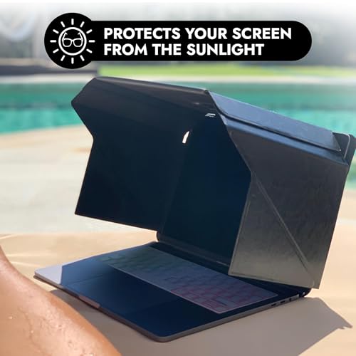 Philbert 14 Inches Laptop Screen Shade - 4-in-1 Multifunctional Privacy and UV Protection Hood - Patent No. D790551