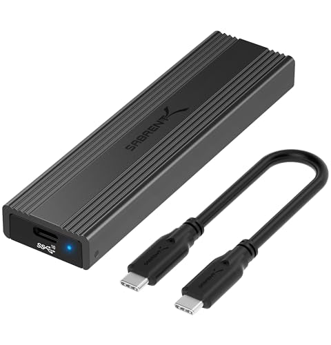 Sabrent 1000MB EC-SNVE USB 3.2 Metal Enclosure for M.2 PCIe NVMe and SATA SSDs