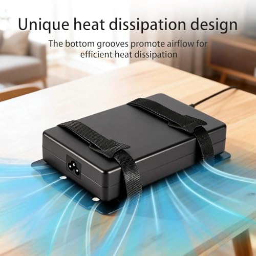 JinLunar Adjustable Underdesk Laptop Charger Holder, Metal Mount, Black