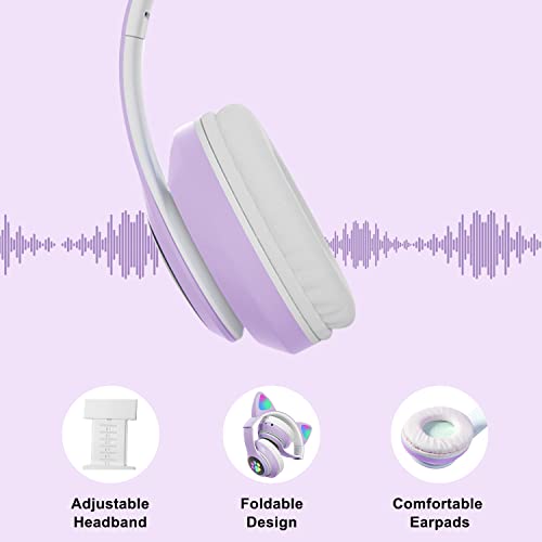 TOKANI 30 Ohms Purple Headphones Over Ear Active Noise Cancellation Bluetooth & Wired 1 Count
