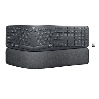 Logitech Ergo K860 105-Key Wireless Split Keyboard QWERTY Bluetooth USB Compatible with Windows and Mac