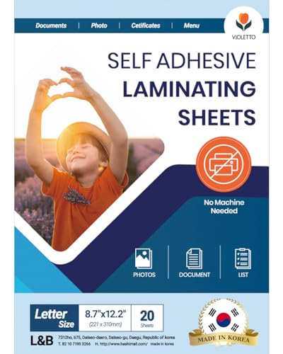 VIOLETTO 9 x 12 Inches LA20 20-Pack 4mil Clear Laminating Sheets