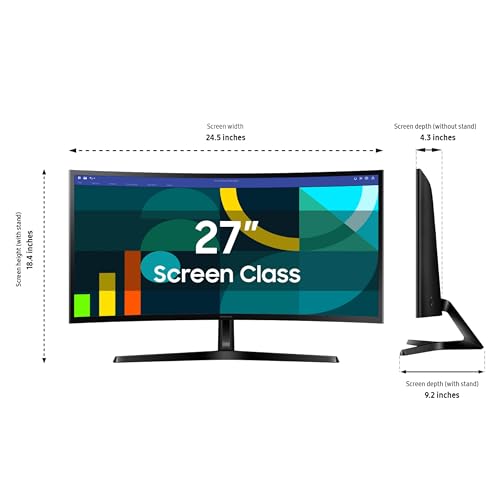 Samsung 27" LS27D366GANXZA FHD 1080p 100Hz LED Curved Computer Monitor