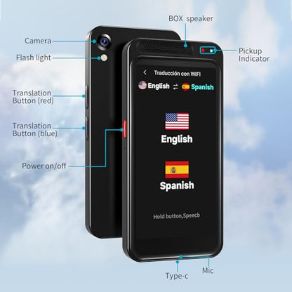 CAWRUGA 5.75 x 3.39 x 1.65 inches B0GZHQN24R 150+ Language Translation Device Voice/Text/Photo Translation Portable