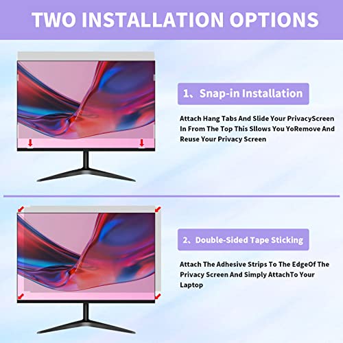 Halloive 24 Inch HH-TYFK24-2pack 16:9 Widescreen Removable Anti-Glare Privacy Filter