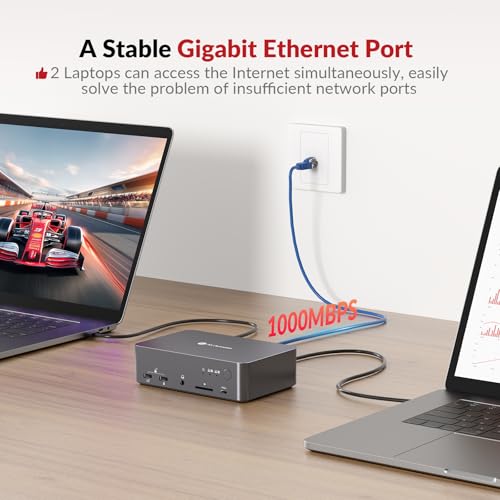 v AV Access iDock-C20-US KVM Switch 2 Monitors 4K@60Hz 120W USB-C Docking Station KVM