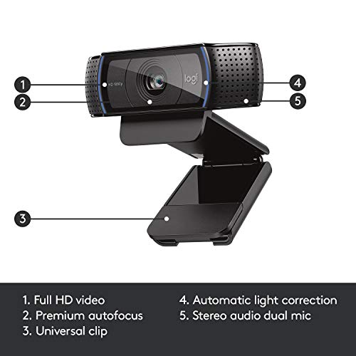 Logitech 113 Grams C920 1080p Webcam USB BSI CMOS Webcam