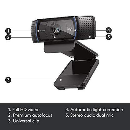 Logitech 113 Grams C920 1080p Webcam USB BSI CMOS Webcam