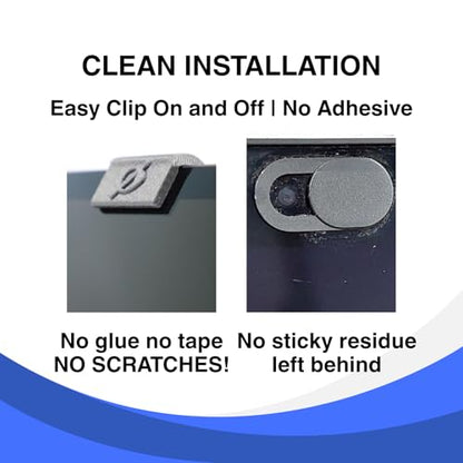 Gadget Ray Webcam Cover Slide 3.15 x 2.01 x 0.55 inches, 0.317 ounces, Flexible Camera Privacy Cover, 6 Pack