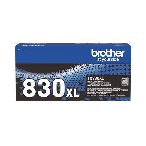 Brother TN830XL Black High Yield Toner Cartridge for Laser Printers - 3000 Page Yield