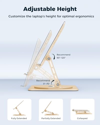 Aoviho 15.6 inch L6 Laptop Stand 360° Height Adjustable Tabletop Aluminum Stand
