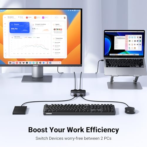 UGREEN 2-Port USB 3.0 Switch 2 Amps 5 Volts Manual Normally Open USB Switcher Button Model 35313
