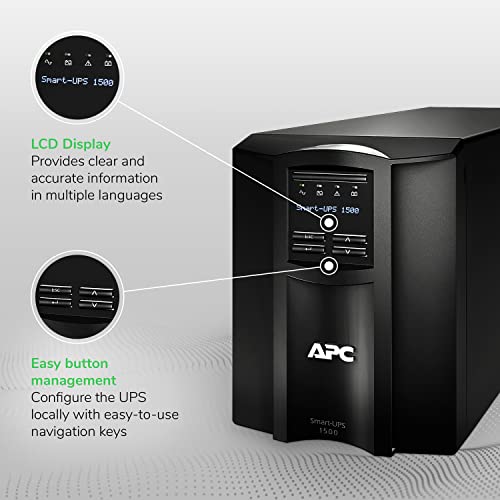 APC 1500VA SMT1500C 120V 1000W 50-60Hz Sinewave UPS Battery Backup