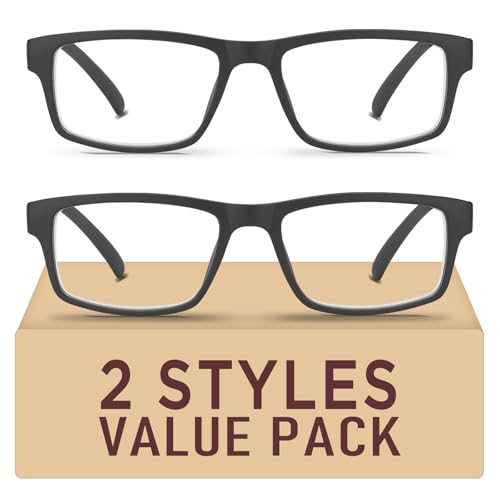 Kitchasy 51mm Reading Glasses 1.0x Magnification UV400 Blue Light Blocking Full Rim Square Adult