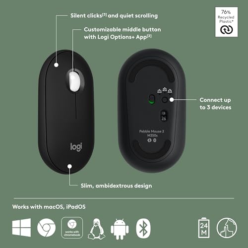 Logitech 76g M350s Bluetooth Wireless Mouse 4000DPI Optical 10m Range