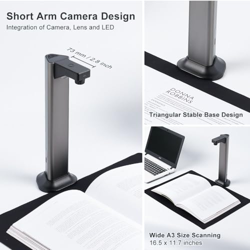 Kitnery 13MP Document Scanner Camera A3 Resolution CMOS Optical Sensor