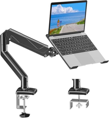MOUNTUP Adjustable Laptop Arm Mount for Desk MU4007-07, Black, Clamp/Grommet Mounting