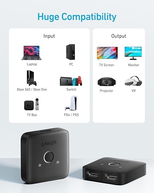 Anker 2-Port HDMI Switch A83H1 4K@60Hz Black