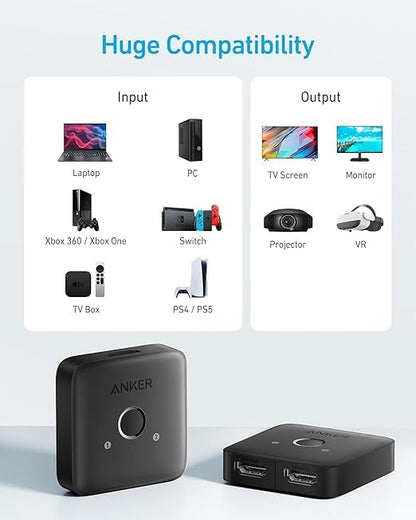 Anker 2-Port HDMI Switch A83H1 4K@60Hz Black