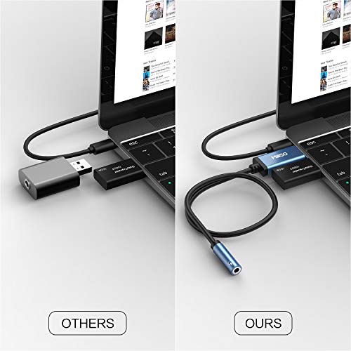 MillSO 1 Feet MUSB351F-30U USB to 3.5mm Adapter Stereo External Sound Card