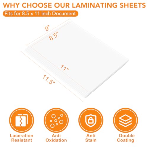CAREGY 300 Pack Thermal Laminating Pouches 3 Mil 9 x 11.5 Clear Sheets Office and School Supplies