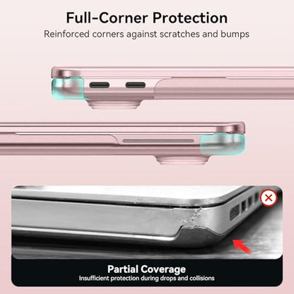 EooCoo MacBook Neo Case 13 inch Model A3404, Blush Clear, Anti-Crack, Scratch Resistant Hard Shell