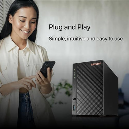 Asustor 10 x 5.98 x 12.99 inches AS1202T Network Attached Storage with 1.7GHz Quad-Core CPU