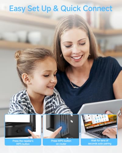 GEYILO 1200Mbps WiFi Extender WD-R1200U Dual-Band Coverage 12880 sq ft