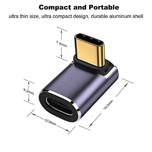 AreMe 90 Degree USB-C Male to Female Adapter ADP082 100W Power Delivery 5A Type-C Extender