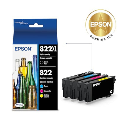 Epson Black and Color Ink Cartridge Combo Pack T822XL-BCS with Quick Dry Technology