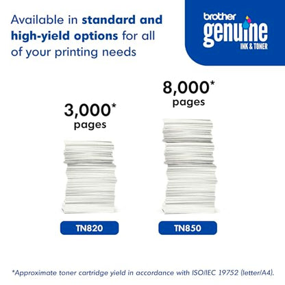 Brother TN850 High-Yield Black Toner Cartridge - 8000 Page Yield