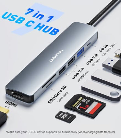 UANTIN 7-in-1 USB C Hub USB-C Docking Station