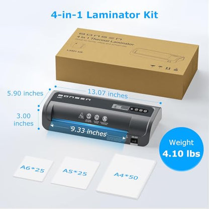 BONSEN 100 Count A4 Laminator B101A, Thermal Laminating Machine