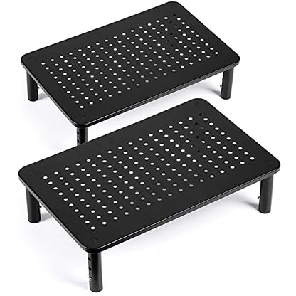 LOTEYIKE 14.6 x 9.3 Inches Monitor Riser 001 TV Riser Adjustable Ergonomic Metal Stand 2 Pack
