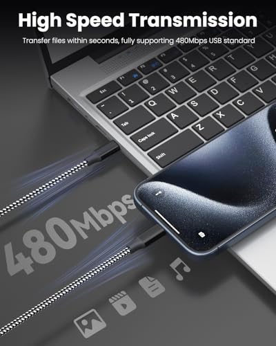 Bkayp 10ft USB C to USB C Cable 60W Power Delivery 3-Pack Fast Charging