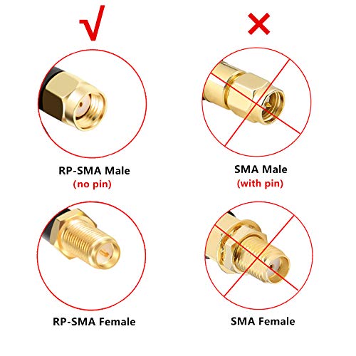 XRDS -RF 10FT RP-SMA Male to RP-SMA Female Coaxial Cable, RG58 for WiFi and Wireless Network Applications