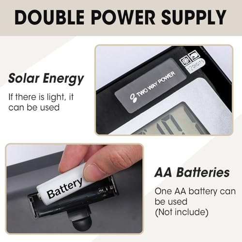 YesBes 2 Pack 12 Digit Desktop Calculator Solar & Battery Power 4.25 Inch Display