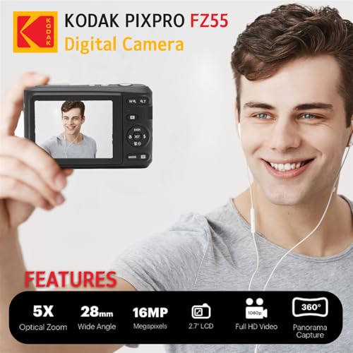 KODAK PIXPRO FZ55-K4 Compact Digital Camera 16MP 16:9 CMOS JPEG